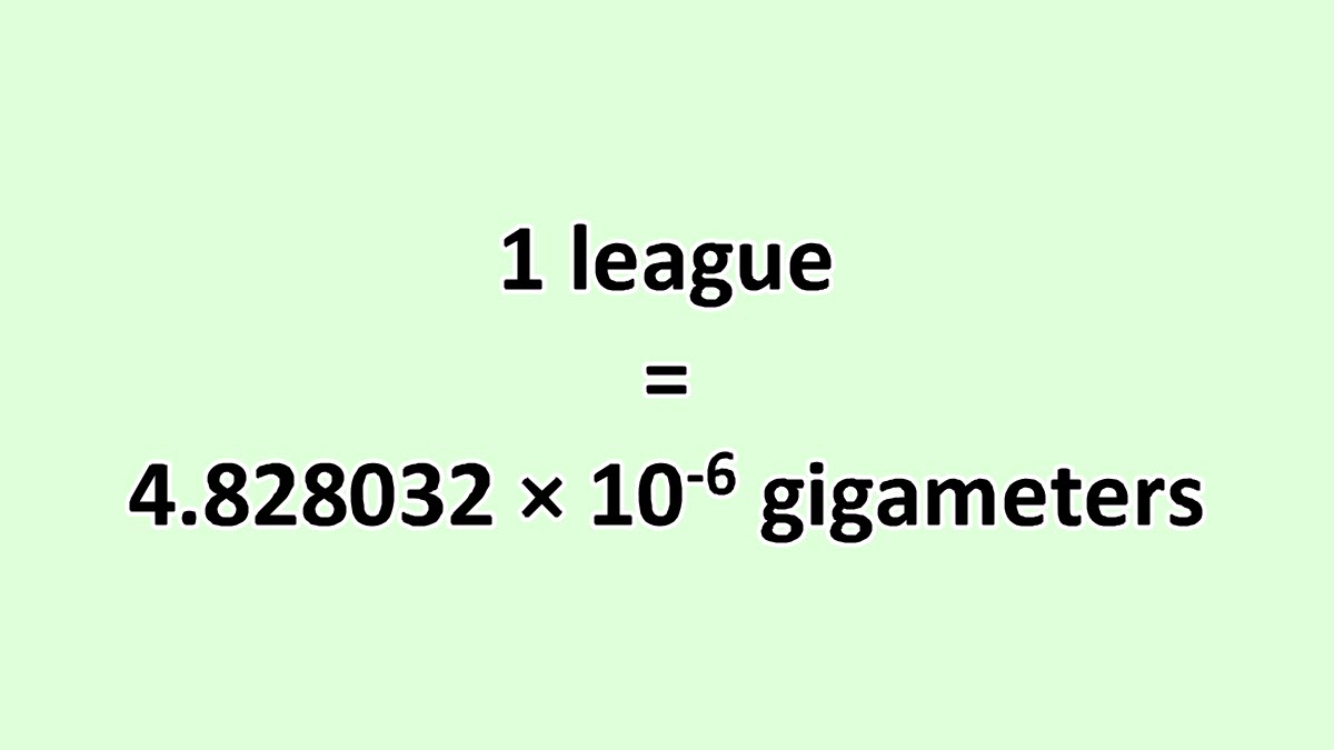 Convert League to Gigameter - ExcelNotes