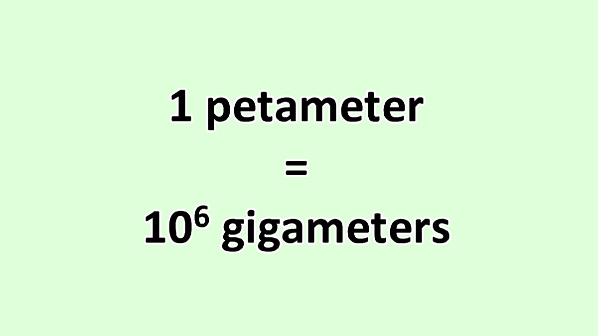 Convert Petameter to Gigameter ExcelNotes