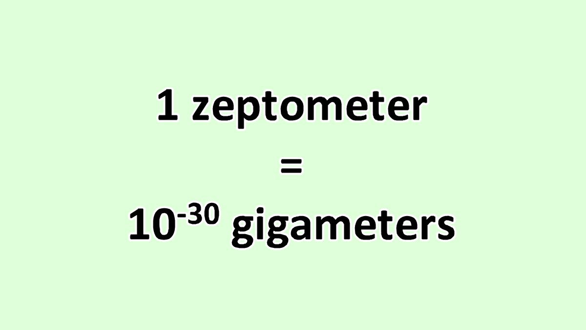 Convert Zeptometer to Gigameter ExcelNotes