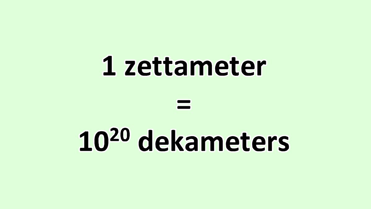 Convert Zettameter to Dekameter ExcelNotes