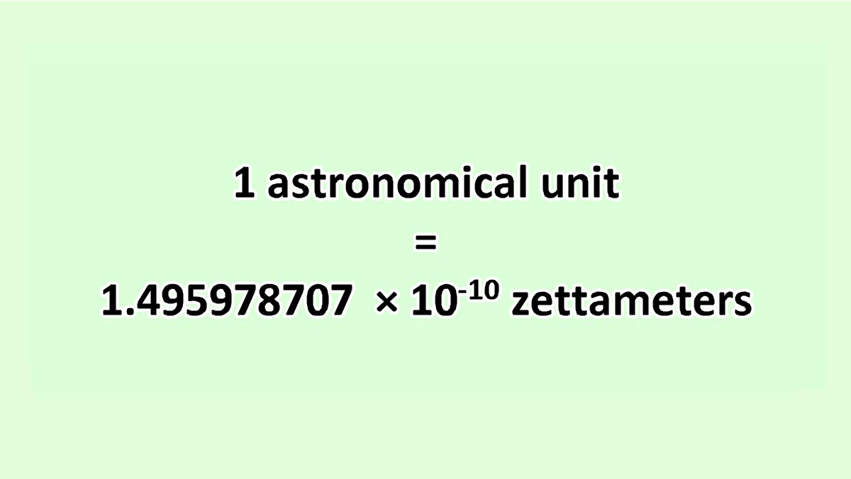 Convert Astronomical Unit to Zettameter ExcelNotes