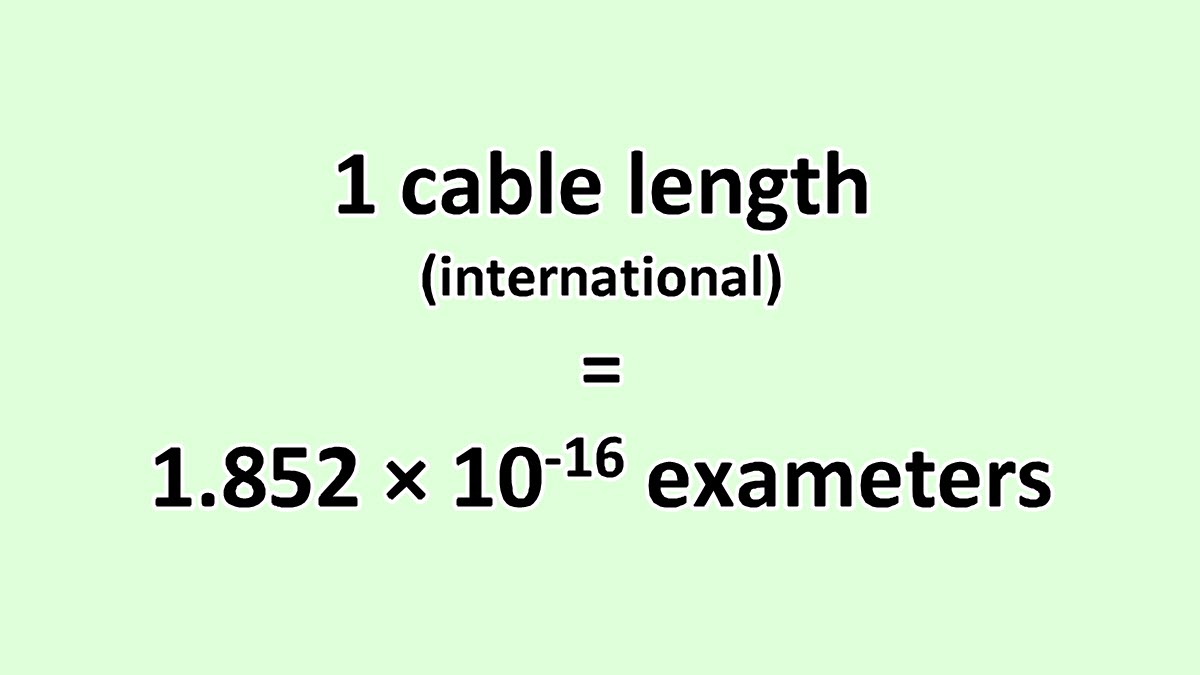 Convert Cable Length (International) to Exameter - ExcelNotes
