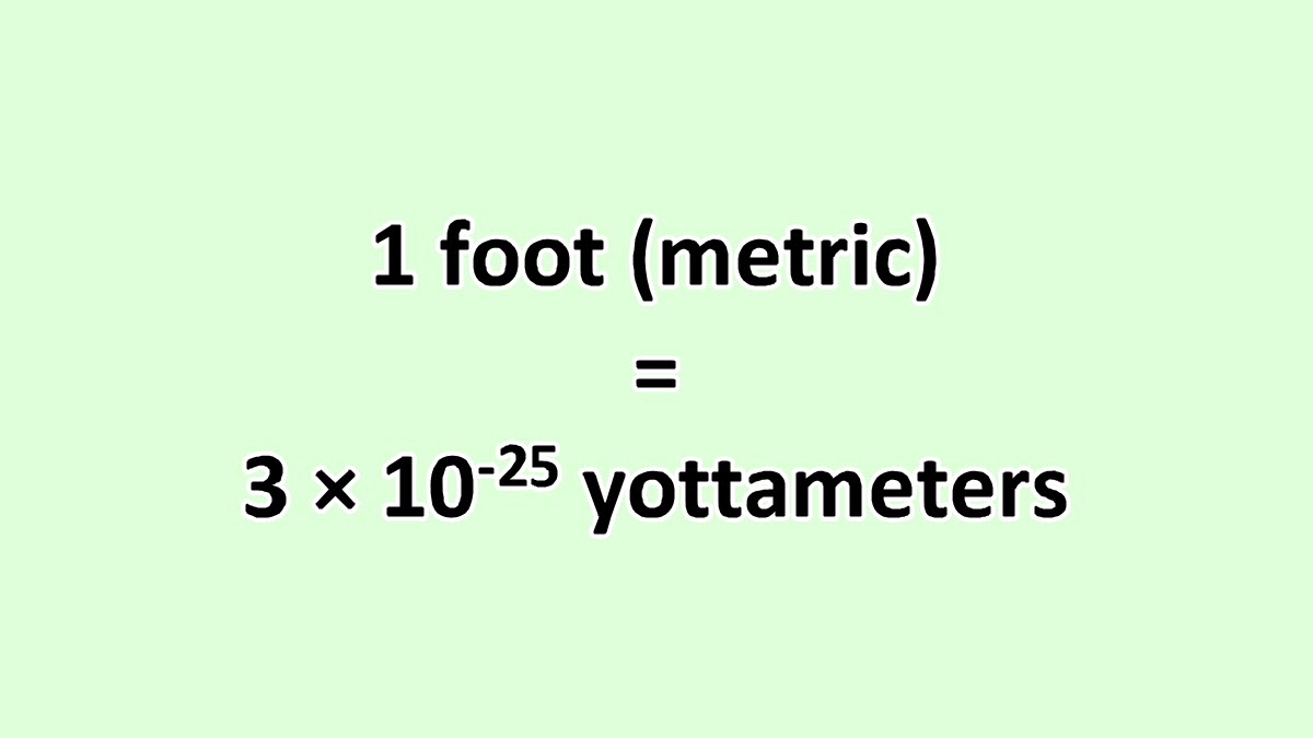 Convert Foot (metric) to Yottameter - ExcelNotes