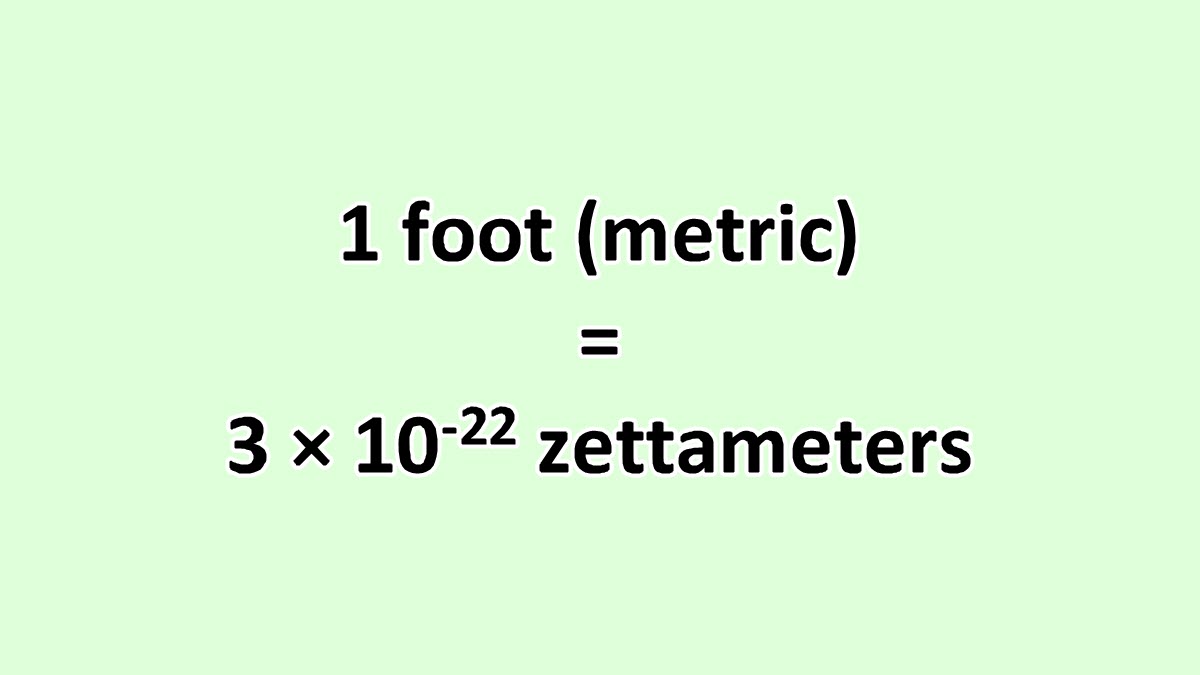Convert Foot (metric) to Zettameter ExcelNotes
