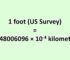 Convert Foot (US) to Kilometer