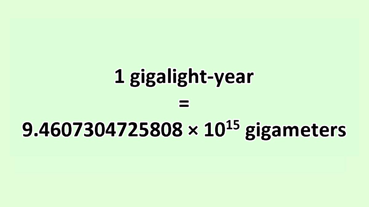Convert Gigalightyear to Gigameter ExcelNotes