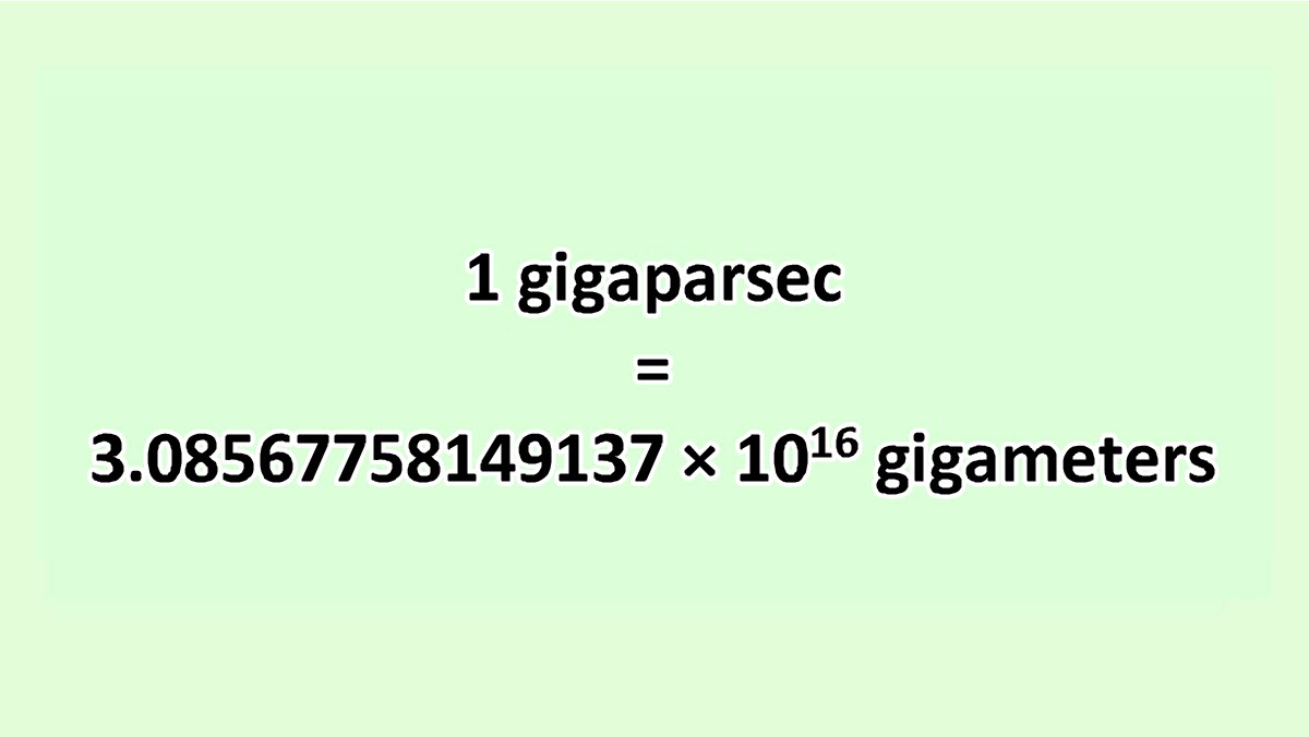 Convert Gigaparsec to Gigameter ExcelNotes