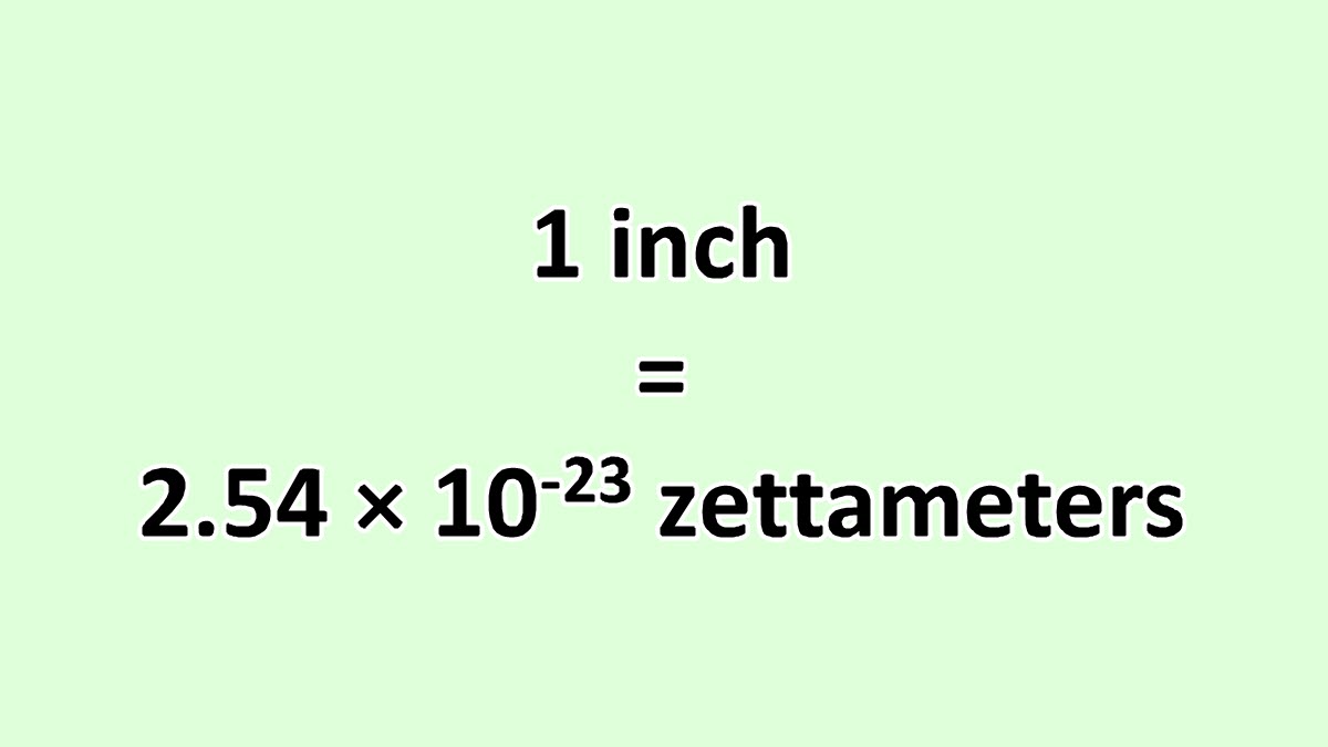 Convert Inch to Zettameter ExcelNotes