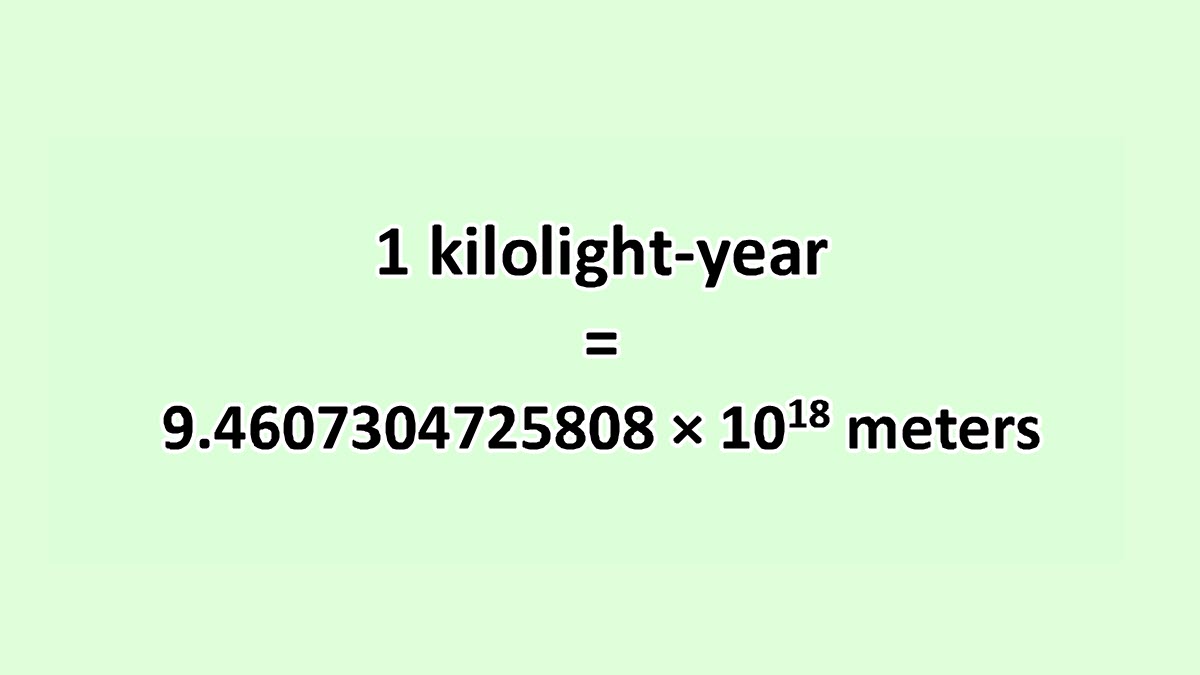 Convert Kilolightyear to Meter ExcelNotes