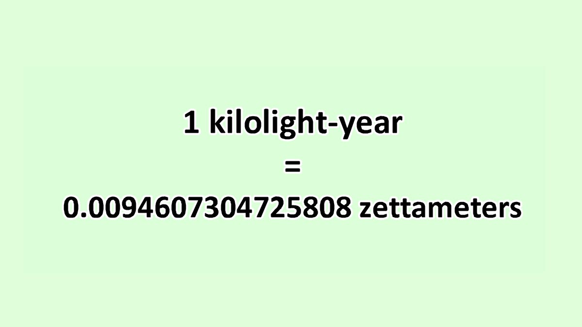 Convert Kilolight-year to Zettameter - ExcelNotes