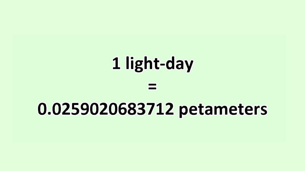 Convert Lightday to Petameter ExcelNotes