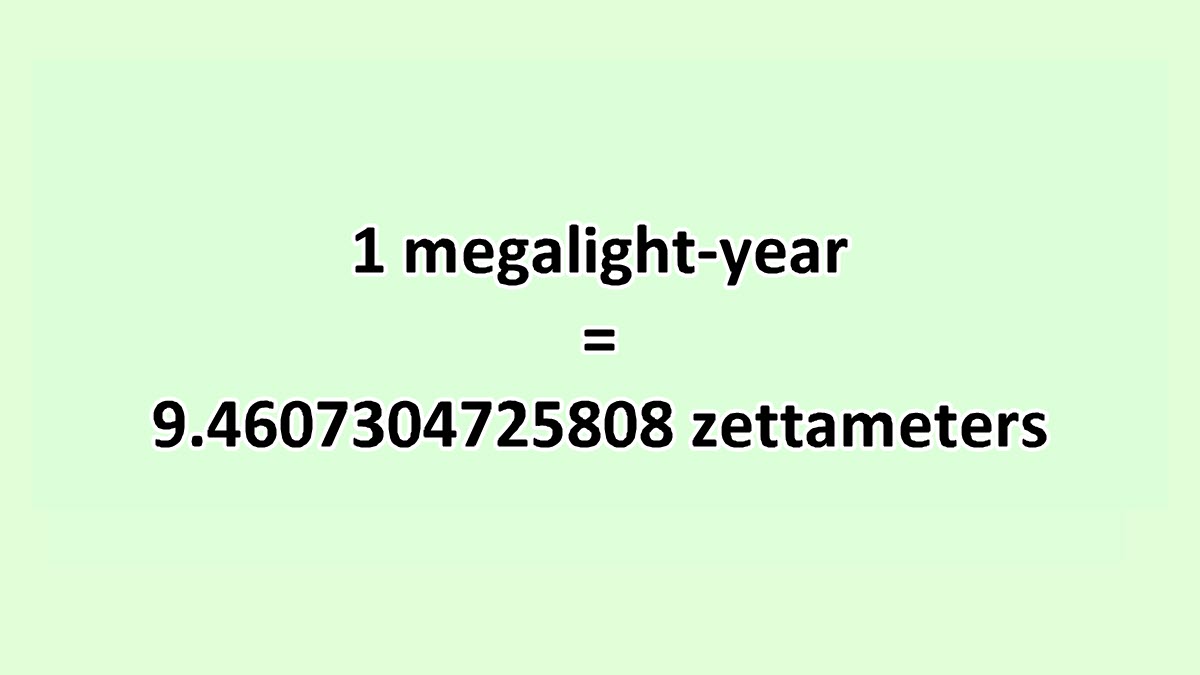 Convert Megalightyear to Zettameter ExcelNotes