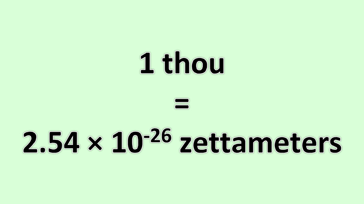 Convert Thou to Zettameter ExcelNotes