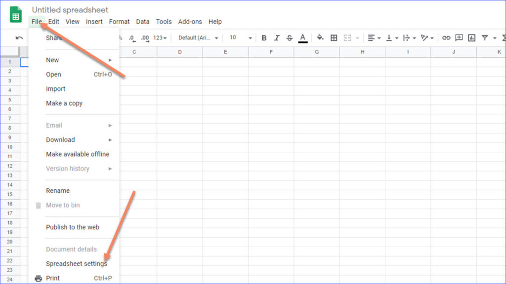 How to Change Location and Calculation Settings in Google Sheets