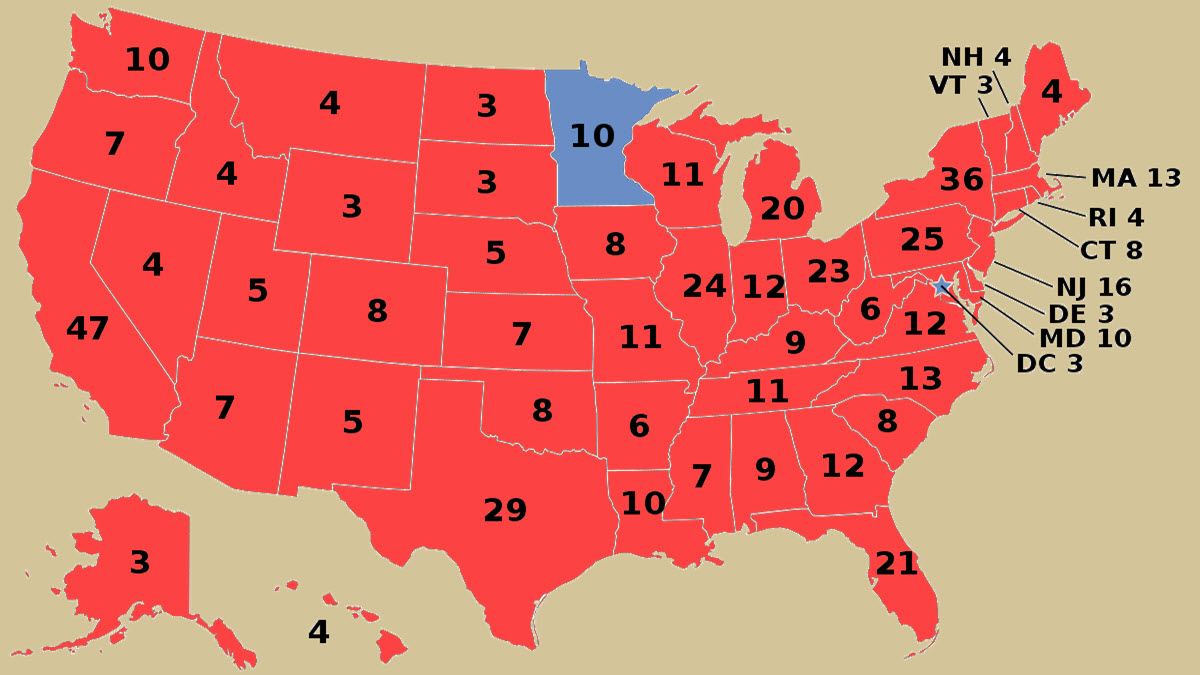 1984 Us Federal Elections Electoral Votes Excelnotes