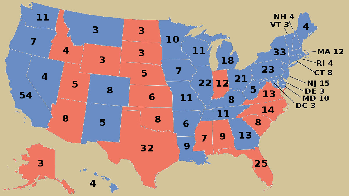 1992 Electoral College Map 