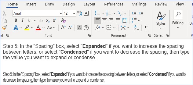 how to change letter spacing in word 2013