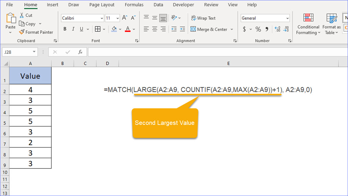 how-to-count-row-number-for-second-largest-value-excelnotes