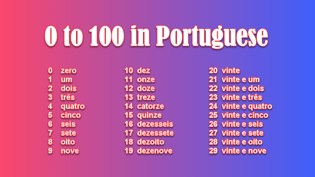 How Do You Say 100 In Portuguese