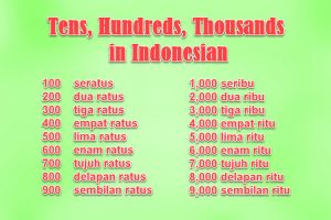 Tens, Hundreds, Thousands and Millions in Indonesian