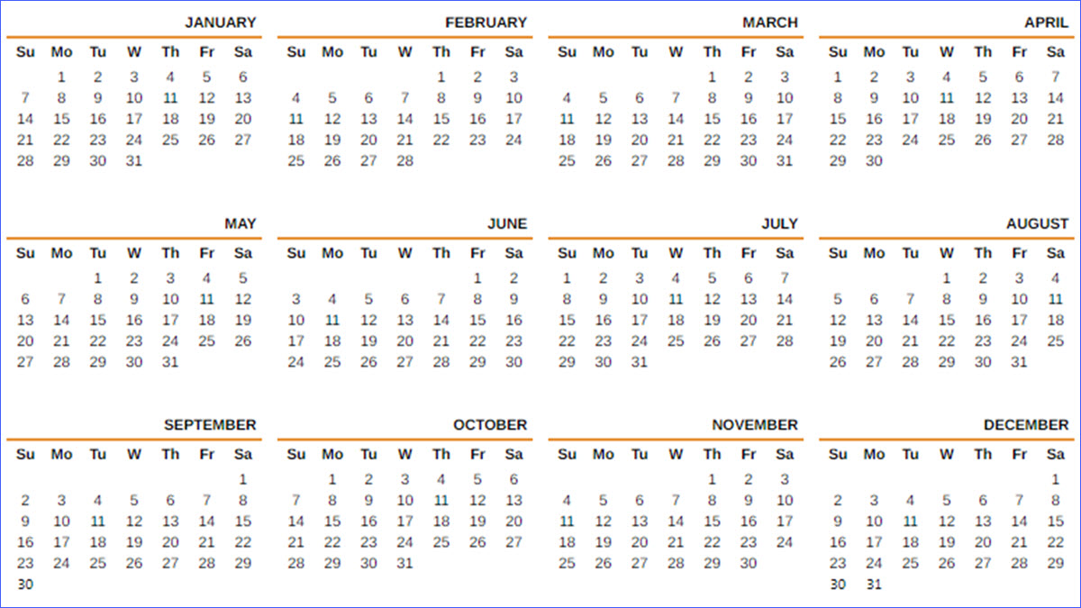 How Many Days in 2030 ExcelNotes