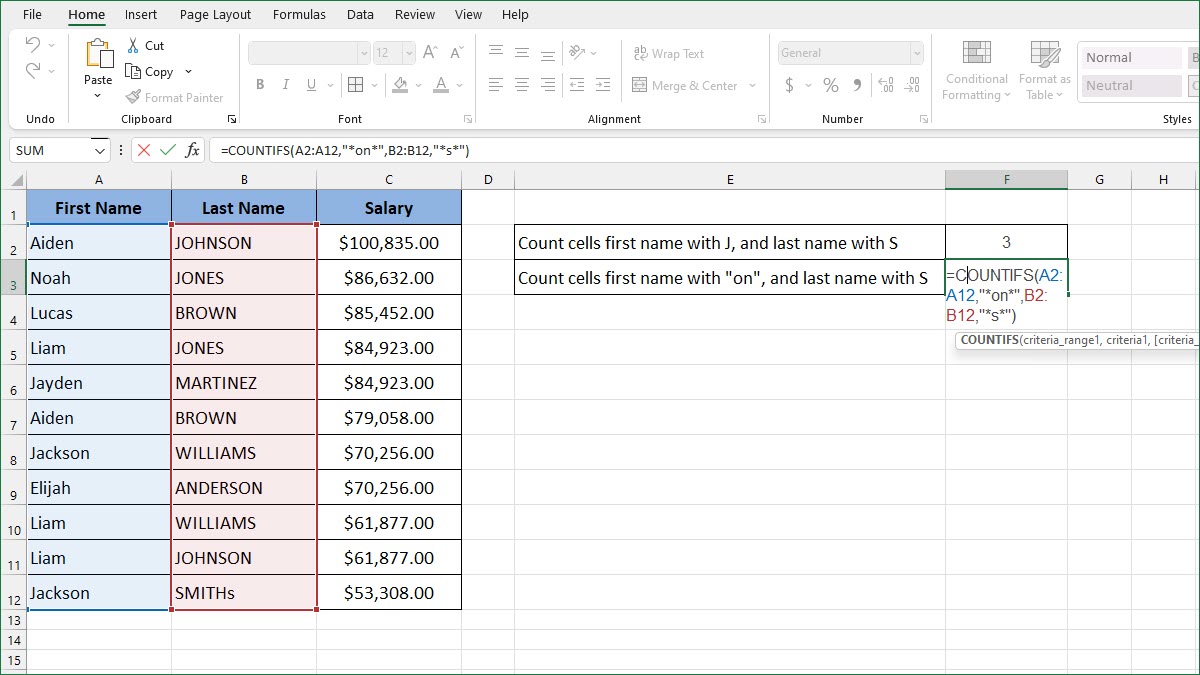 excel count text in multiple cells