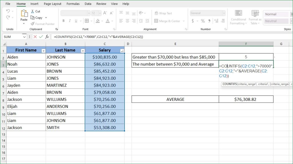 how-to-count-cells-between-two-numbers-excelnotes