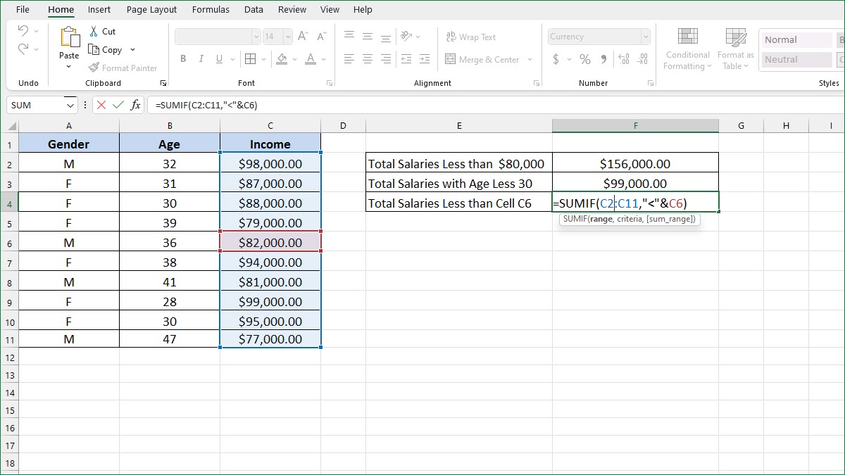 how-to-sum-numbers-less-than-excelnotes