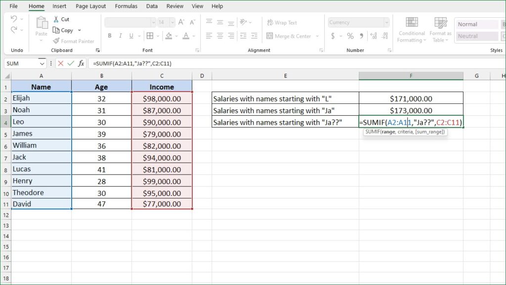 How to SUM Numbers Starting with Text - ExcelNotes