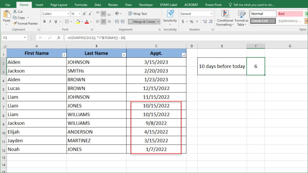 how-to-count-cells-10-days-before-today-excelnotes