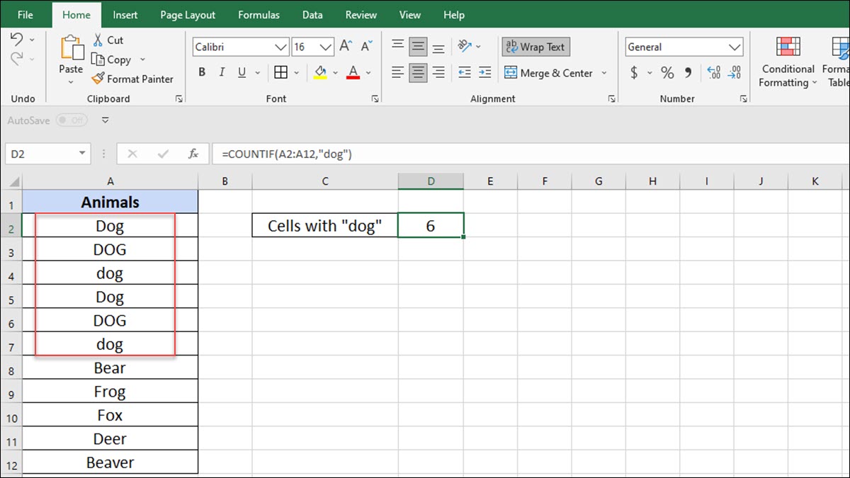 excel count cells with specific text string